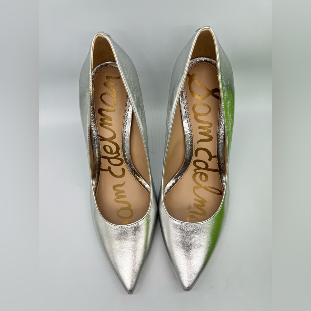 Sam Edelman Silver Pointed Toe Pumps - Picture 2 of 15